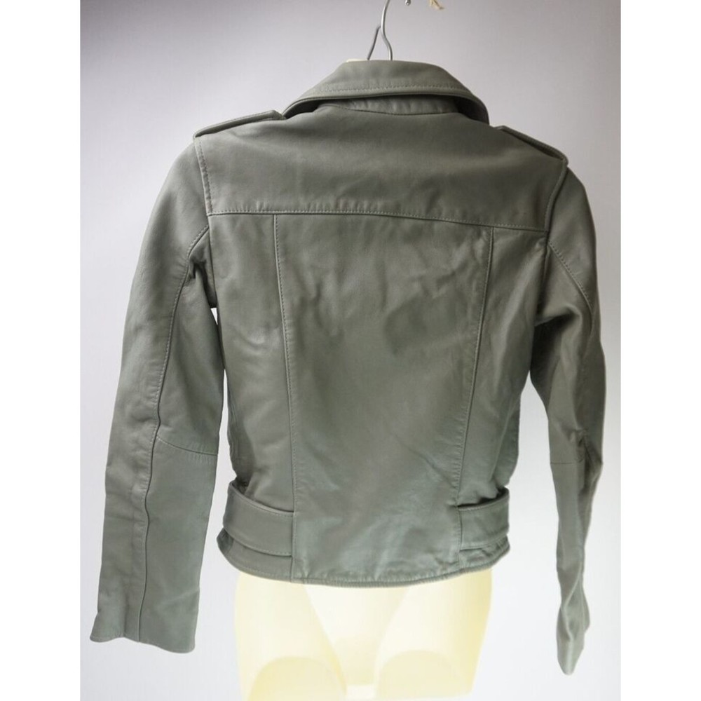 Allsaints Balfern Sage Balfern Leather Biker Jacket Women's Size 0 US - Picture 3 of 5